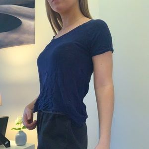 Navy blue short sleeve shirt